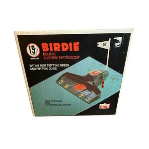 19th Hole Birdie Deluxe Vintage Electric Golf Putting Cup‎ & Green Ball Return